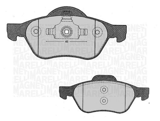 MAGNETI MARELLI Комплект тормозных колодок, дисковый тормоз 363916060381